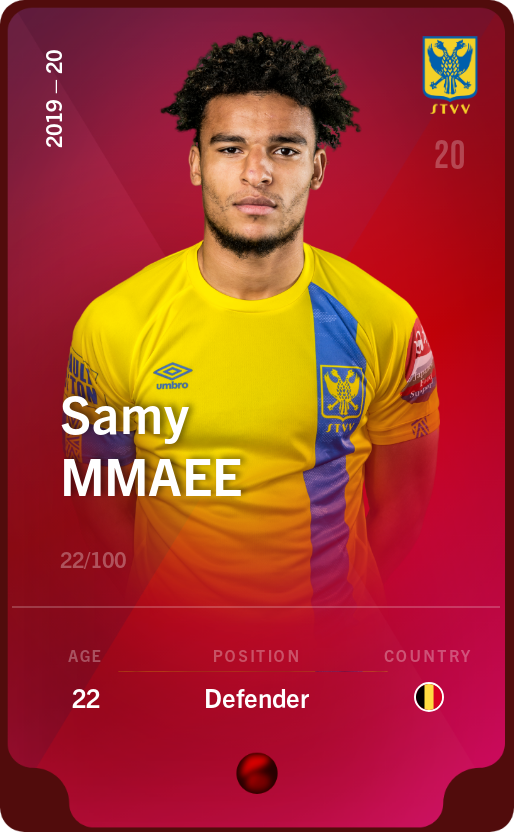 Sorare - Sorare Official - Samy Mmaee 2019-20 • Rare 22/100 - NFT # 8602400842050654346655097575551461763497516563487028402281393707484200735581