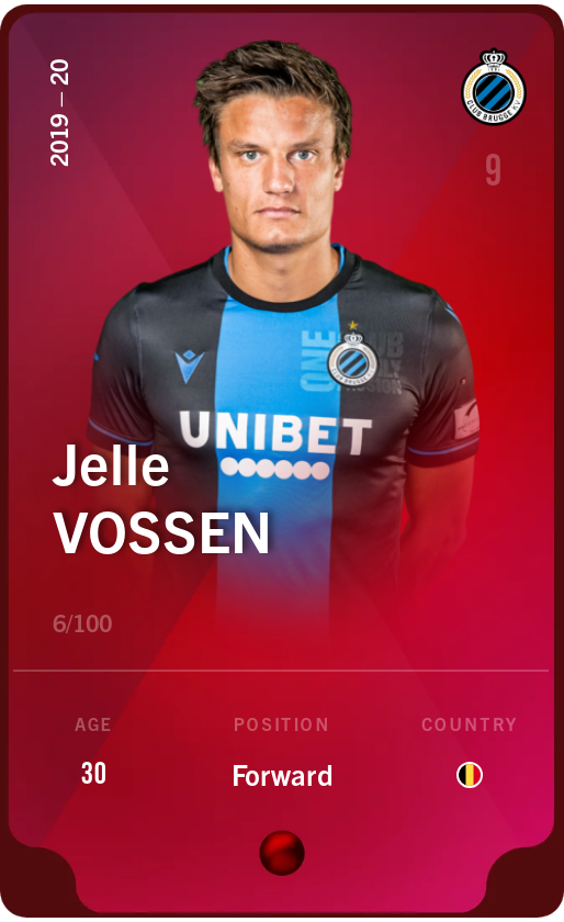 Sorare - Sorare Official - Jelle Vossen 2019-20 • Rare 6/100 - NFT # 111517049259718008160280694290775477550221481161046197577455006631793858457737