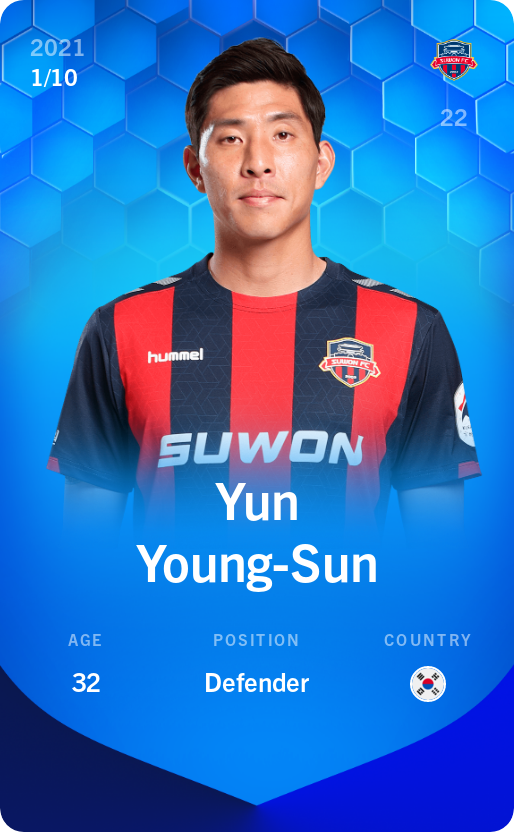 Sorare - Sorare Official - Yun Young-Sun 2021-22 • Super Rare 1/10 - NFT # 10051054523295344697840377440574756717575714304441404671996145643554454455670