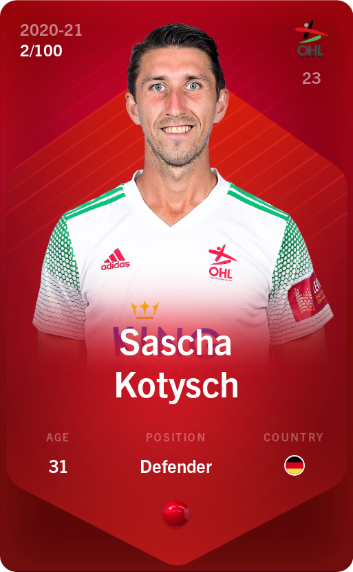 Sorare - Sorare Official - Sascha Kotysch 2020-21 • Rare 2/100 - NFT # 6240348964179187098282263661610670013077492463438992917307471769083373972286