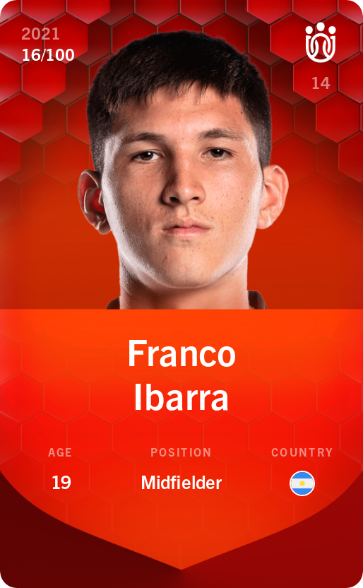 Sorare - Sorare Official - Franco Ibarra 2021-22 • Rare 16/100 - NFT # 111669125215354575715783993986057657997496081681939702119199584263990885547919