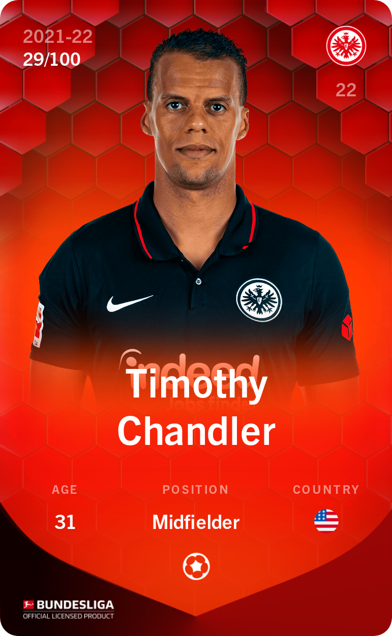 Sorare - Sorare Official - Timothy Chandler 2021-22 • Rare 29/100 - NFT # 56629194109228338249822736261819558976459071395675771620815050736902470257504