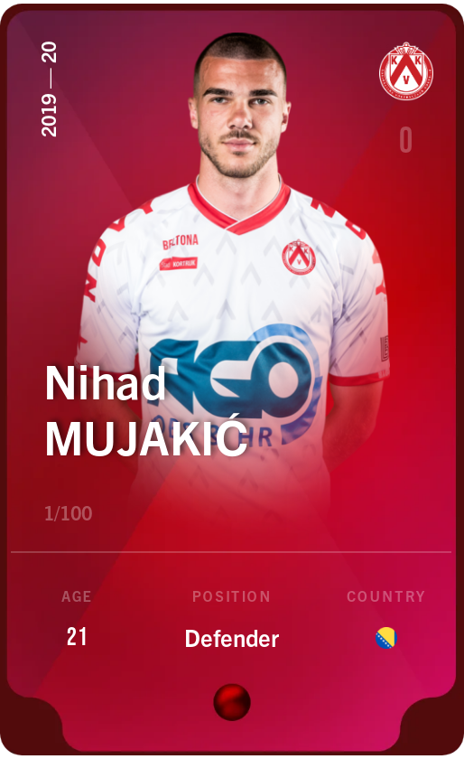 Sorare - Sorare Official - Nihad Mujakić 2019-20 • Rare 1/100 - NFT # 26191391678970411962032935116425337801130411716305916363069213834650311741301