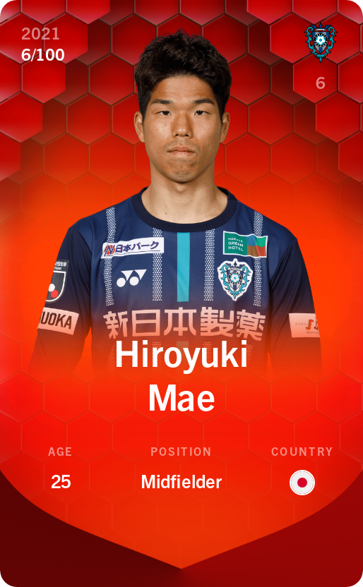 Sorare - Sorare Official - Hiroyuki Mae 2021-22 • Rare 6/100 - NFT # 74177144923719426644268832684579595436273816972425744305666347714087617670904