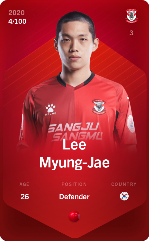 Sorare - Sorare Official - Lee Myung-Jae 2020-21 • Rare 4/100 - NFT # 8021371592852853464799522986117019012300467063624928404034364650138239583617
