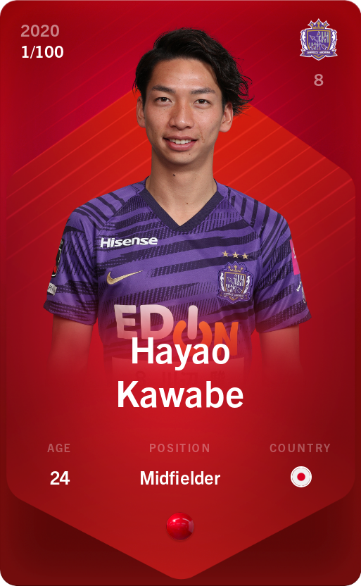 Sorare - Sorare Official - Hayao Kawabe 2020-21 • Rare 1/100 - NFT # 103954162085080966544730014387636049067824642526950414325829623011775869517456