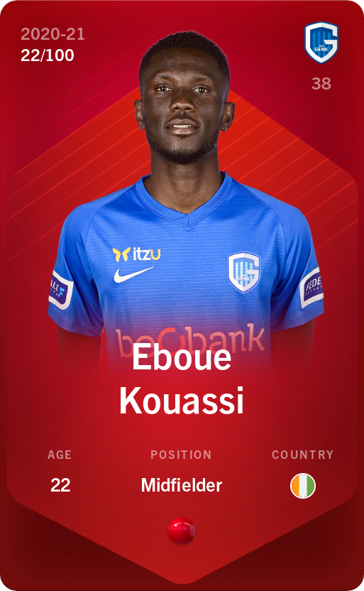 Sorare - Sorare Official - Eboue Kouassi 2020-21 • Rare 22/100 - NFT # 39899814676906170045204695438429542620426778633507398202597684844437884124453