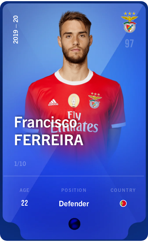 Sorare - Sorare Official - Francisco Ferreira 2019-20 • Super Rare 1/10 - NFT # 15291915747385867562831520814732286881651015819117825881500872879557595061966