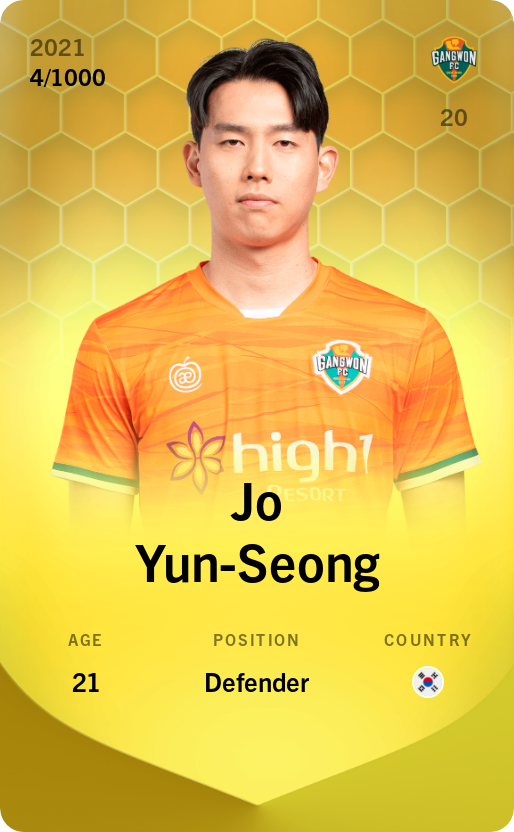 Sorare - Sorare Official - Jo Yun-Seong 2021-22 • Limited 4/1000 - NFT # 109135824420095649999119166581033154223526519774475603269085762890504422942384