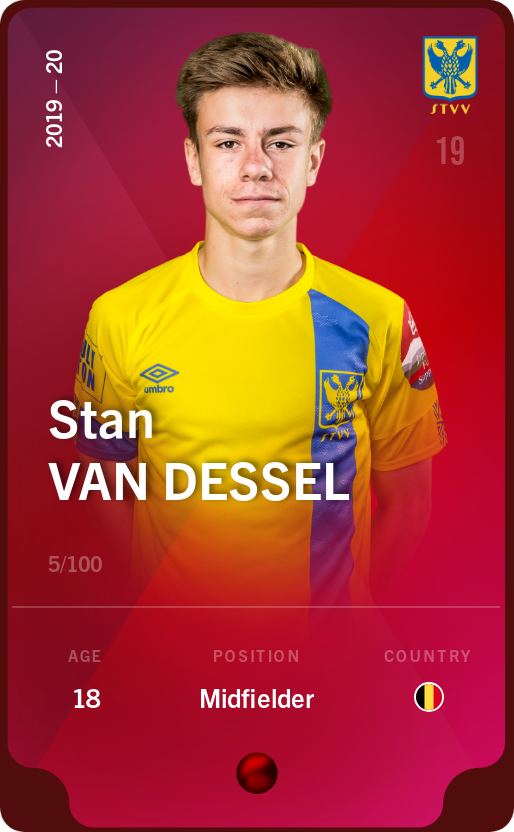 Sorare - Sorare Official - Stan Van Dessel 2019-20 • Rare 5/100 - NFT # 66725992346456596968641307432636430903467238120211737351928689860932608130241