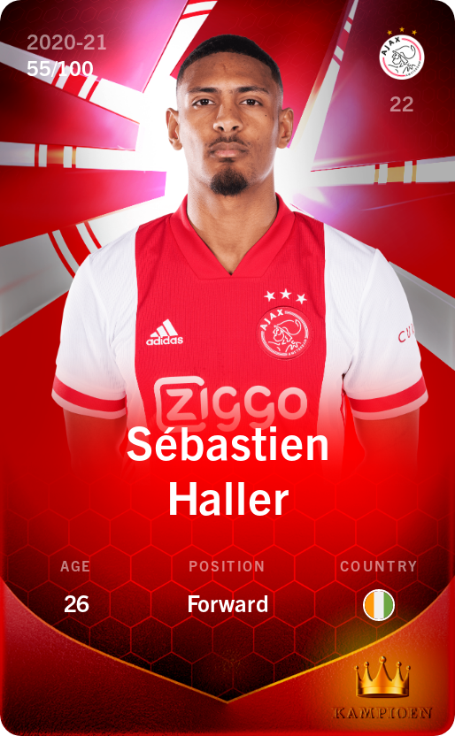 Sorare - Sorare Official - Sébastien Haller 2020-21 • Rare 55/100 - NFT # 106479168245034059596312308011237860625421356818934557210714262874260464755179