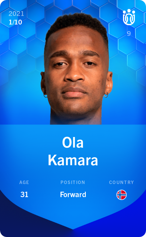Sorare - Sorare Official - Ola Kamara 2021-22 • Super Rare 1/10 - NFT # 66742462377459169378009313858858913125518411052370120213370539605302697366955