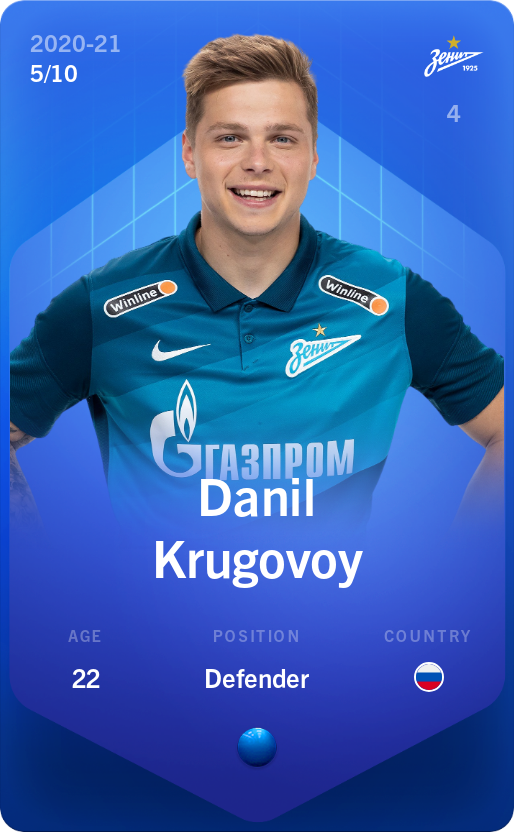 Sorare - Sorare Official - Danil Krugovoy 2020-21 • Super Rare 5/10 - NFT # 64218437191263852636270292829343135029143062227168239496297317276815551759684