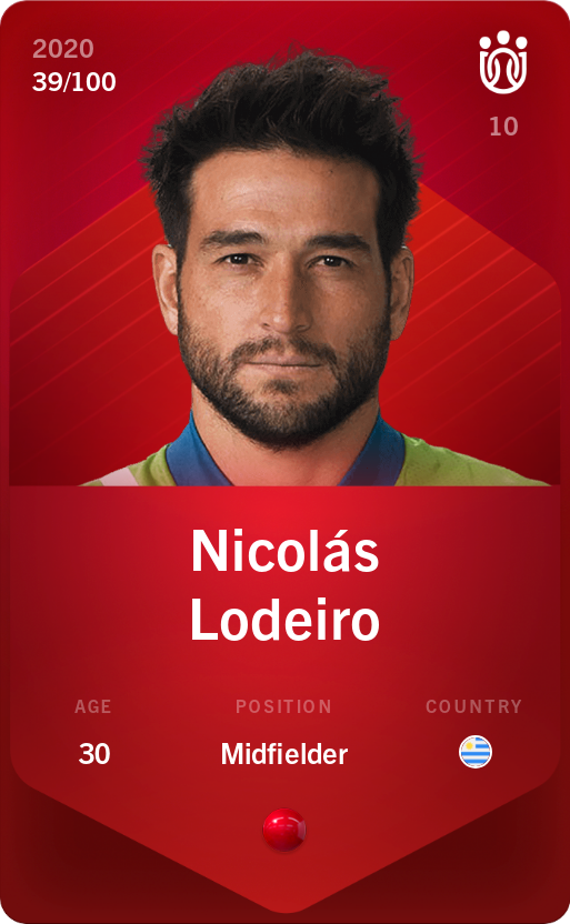 Sorare - Sorare Official - Nicolás Lodeiro 2020-21 • Rare 39/100 - NFT # 62273042303290727471135332472818179409149344762527226753272063951683323613849
