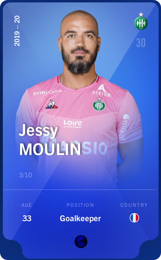 Sorare - Sorare Official - Jessy Moulin 2019-20 • Super Rare 3/10 - NFT # 33109080305017698594712600378611376834408577031801626102912205608628707670974