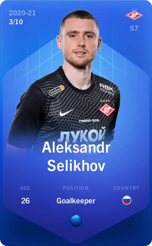 Sorare - Sorare Official - Aleksandr Selikhov 2020-21 • Super Rare 3/10 - NFT # 7681539702414083213107121483876528106520833141135979857688900339594994475639