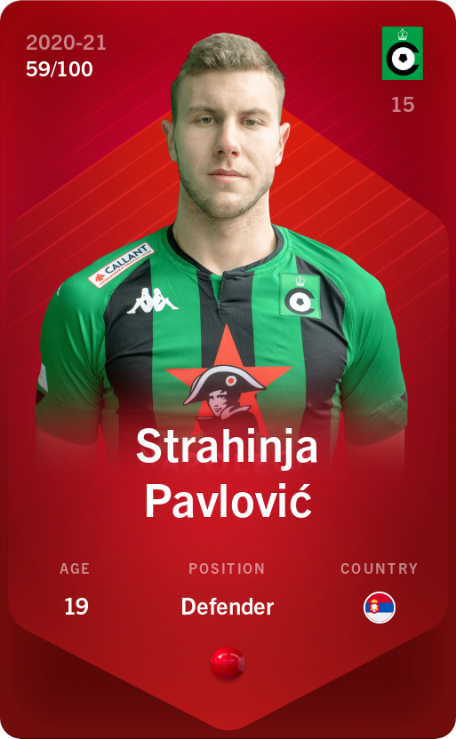 Sorare - Sorare Official - Strahinja Pavlović 2020-21 • Rare 59/100 - NFT # 59748161036298224421748406617261082848513722474368313769402938213783583282688