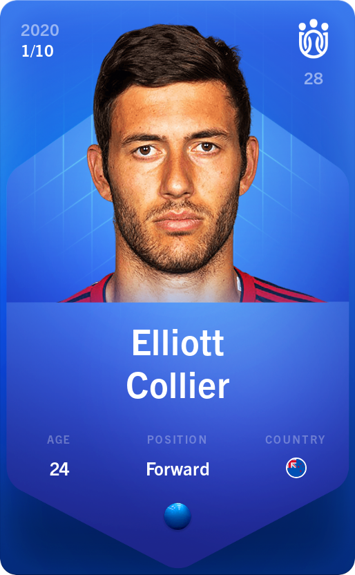 Sorare - Sorare Official - Elliott Collier 2020-21 • Super Rare 1/10 - NFT # 107576469393353807339904388476350395479595283278610710754602116421982701538847