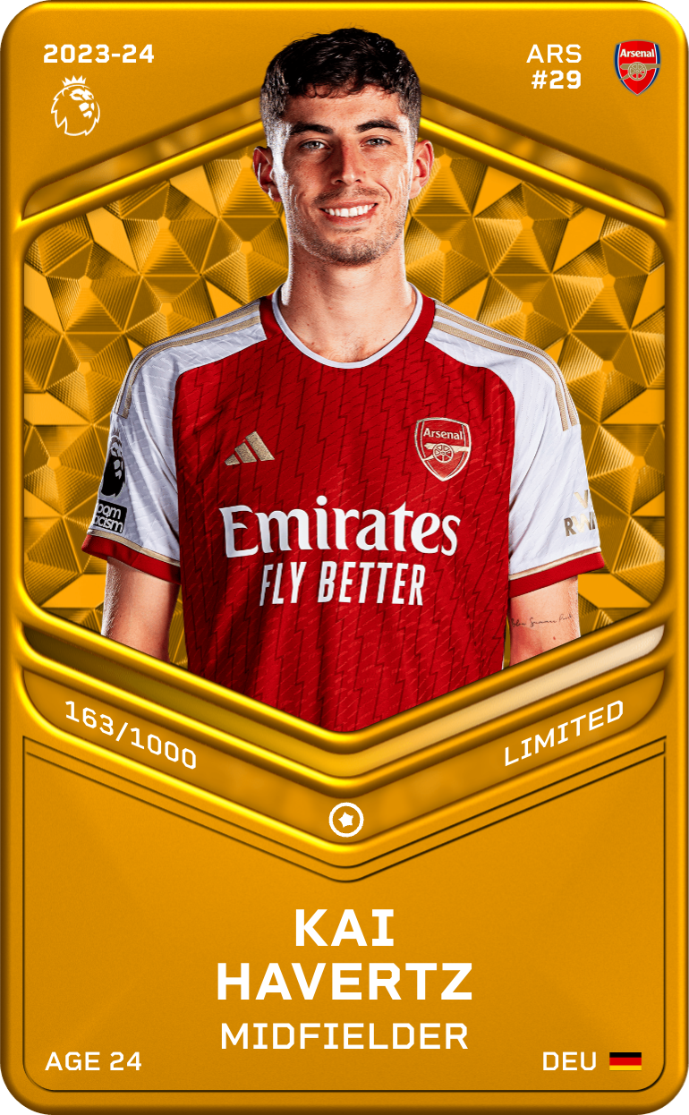 Sorare - Sorare Official - Kai Havertz 2023-24 • Limited 163/1000 - NFT # 98806654561957984588968432268220881009349171729849415522380698938210241077594