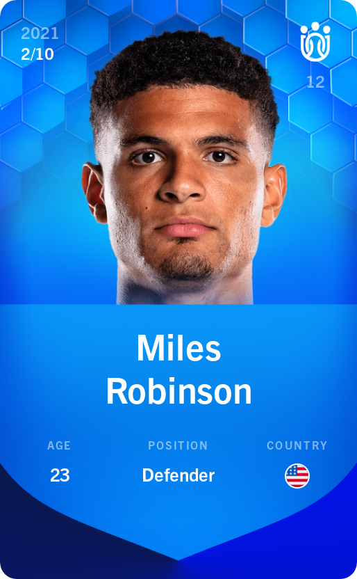 Sorare - Sorare Official - Miles Robinson 2021-22 • Super Rare 2/10 - NFT # 72483759146982970047228220473141799336651236479829391348919049065461266477687