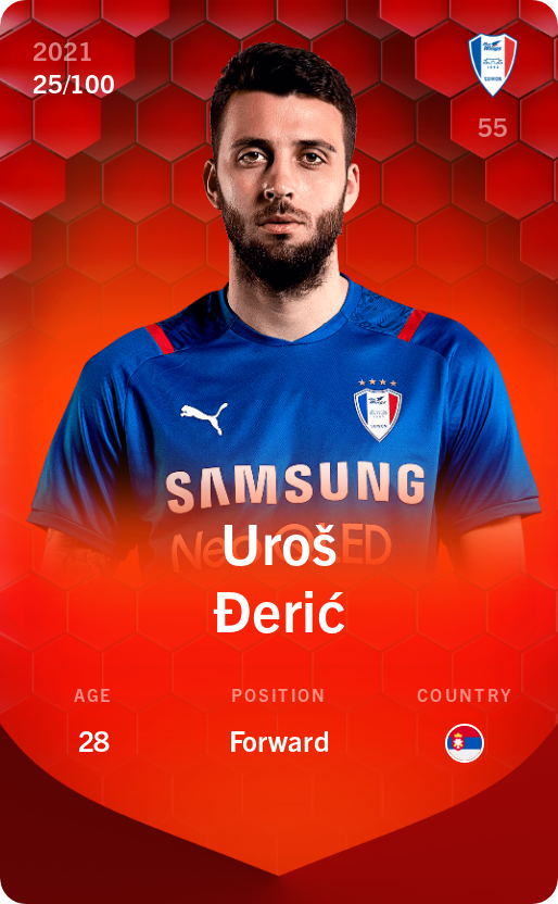 Sorare - Sorare Official - Uroš Đerić 2021-22 • Rare 25/100 - NFT # 47686837369359139446876495998140148114501646965503701273102386506726351131076