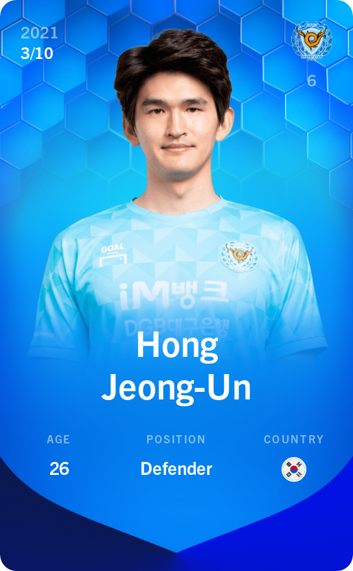 Sorare - Sorare Official - Hong Jeong-Un 2021-22 • Super Rare 3/10 - NFT # 110698179879236851633720874826120682264434146030874348761753993975617787336548