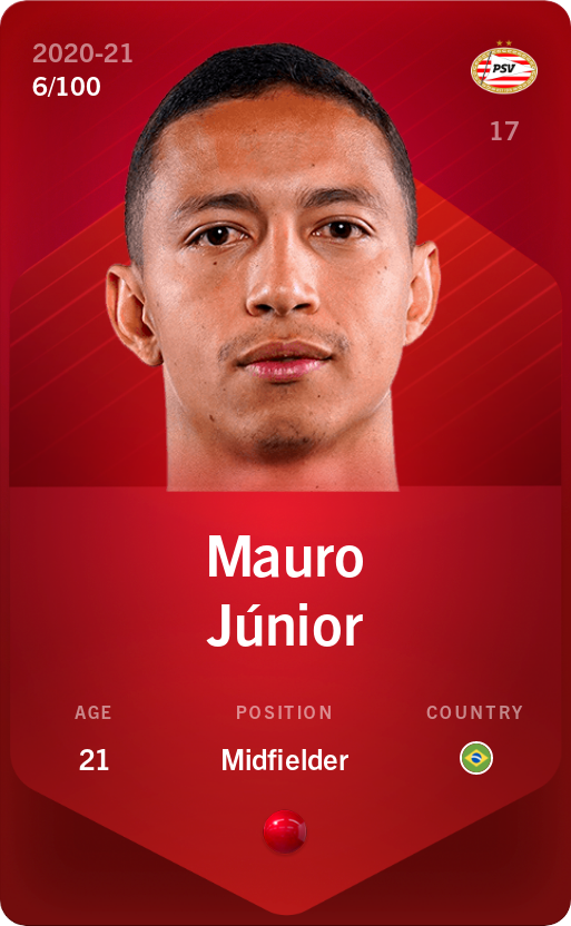Sorare - Sorare Official - Mauro Júnior 2020-21 • Rare 6/100 - NFT # 10204679269627507116773732372585540967042907556206586341716629762195524096728