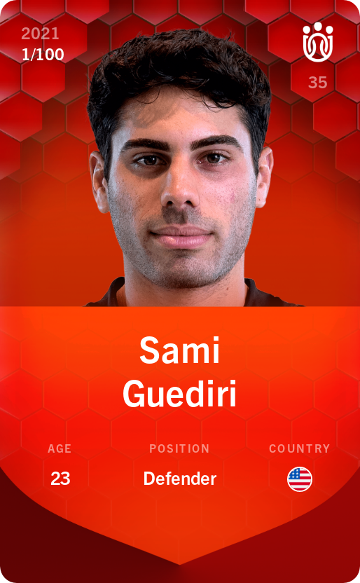 Sorare - Sorare Official - Sami Guediri 2021-22 • Rare 1/100 - NFT # 49177420647435353154697714718526007840573254869907505562154926362600153262505