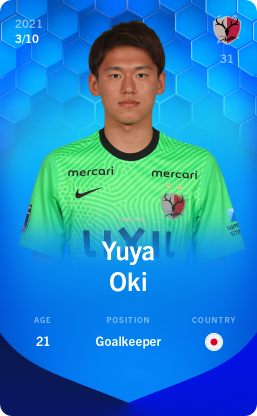 Sorare - Sorare Official - Yuya Oki 2021-22 • Super Rare 3/10 - NFT # 113749765973584429496462755795212510468432676333380849718421288201018223755390