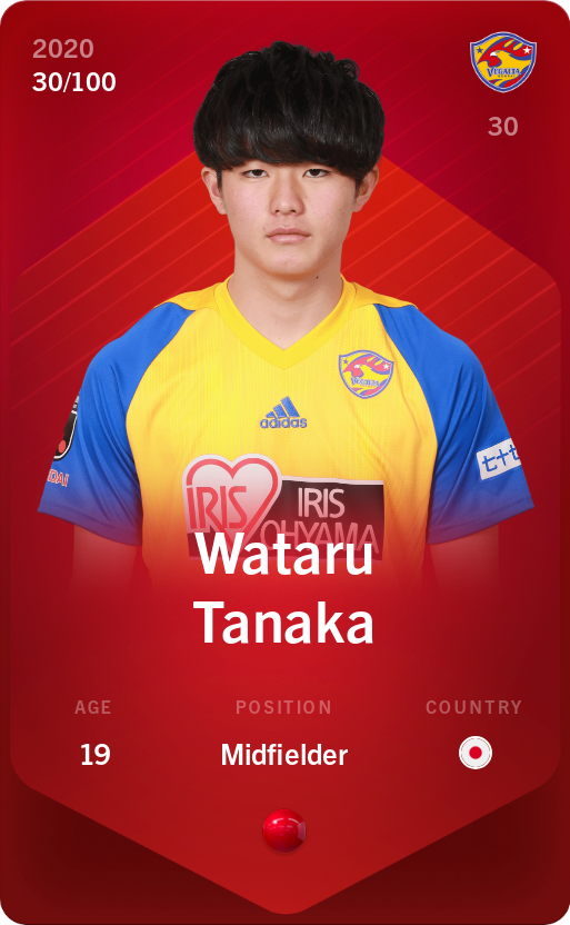 Sorare - Sorare Official - Wataru Tanaka 2020-21 • Rare 30/100 - NFT # 22169328402836177062800232976068119382365711492228811274325555071924837516213