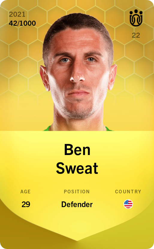 Sorare - Sorare Official - Ben Sweat 2021-22 • Limited 42/1000 - NFT # 83239226591121797629977577722824983351549177179145822431990262227369907084289