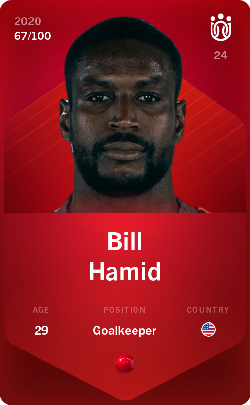 Sorare - Sorare Official - Bill Hamid 2020-21 • Rare 67/100 - NFT # 22798019663400330742577277648857806945708409377535800206335501327801990875289