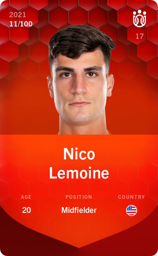 Sorare - Sorare Official - Nico Lemoine 2021-22 • Rare 11/100 - NFT # 90367258808072072203249582089017430658598765608994141768093736505081272844878