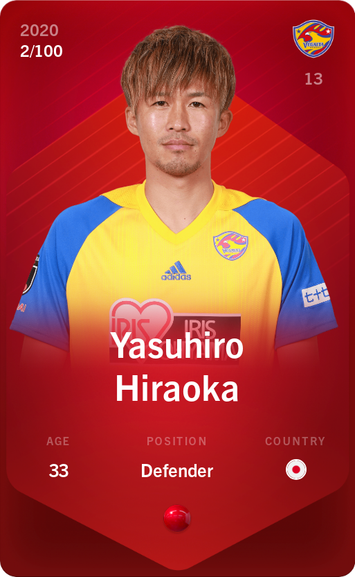 Sorare - Sorare Official - Yasuhiro Hiraoka 2020-21 • Rare 2/100 - NFT # 27843044172081045769485358546006196734562756997960399983283944576335188018103