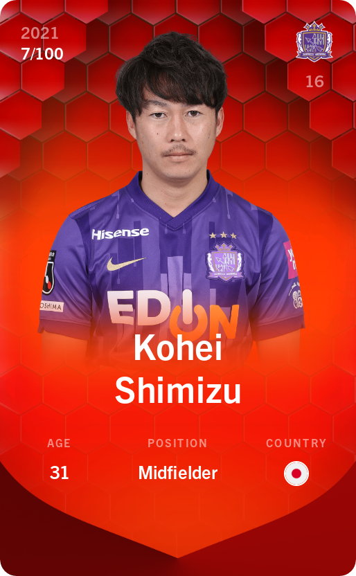 Sorare - Sorare Official - Kohei Shimizu 2021-22 • Rare 7/100 - NFT # 106379789882576736210463112204256807046405704200238652090000894649950947750009