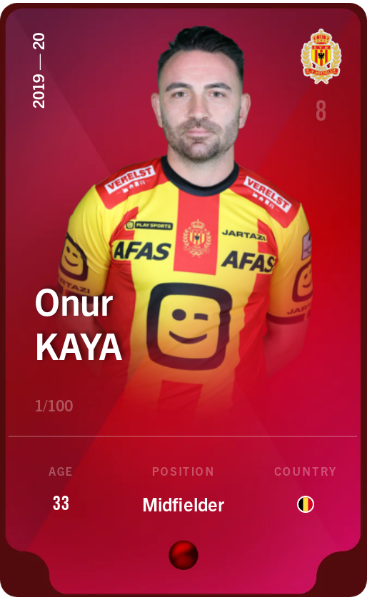 Sorare - Sorare Official - Onur Kaya 2019-20 • Rare 1/100 - NFT # 42777571952061718174859644128319882589527252968548115392872151774694324429960