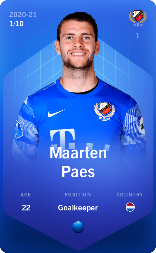 Sorare - Sorare Official - Maarten Paes 2020-21 • Super Rare 1/10 - NFT # 42938855584652352105779937271511419203352291704099171460298067493056819847367
