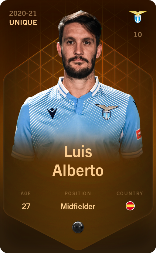 Sorare - Sorare Official - Luis Alberto 2020-21 • Unique - NFT # 45508784439500493635440485673321156465442572713393620554000638691079503284291