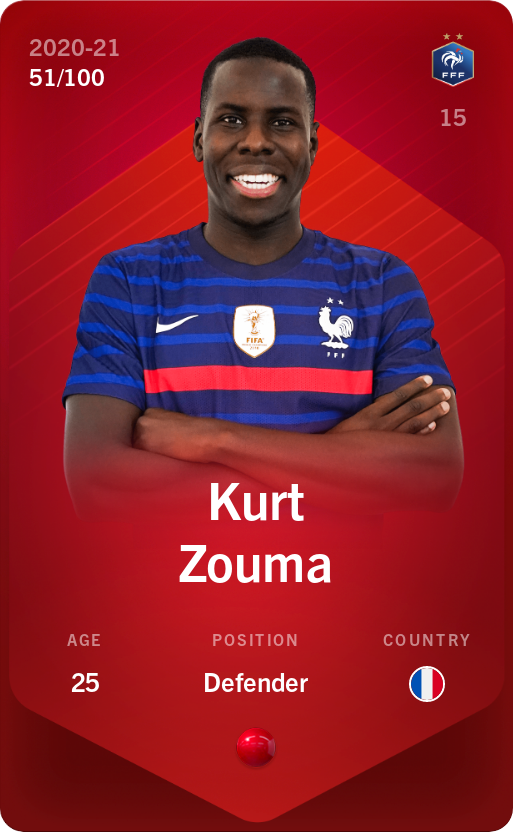 Sorare - Sorare Official - Kurt Zouma 2020-21 • Rare 51/100 - NFT # 12973085876806828695265594780352064491123934301526449718957749371730966516557