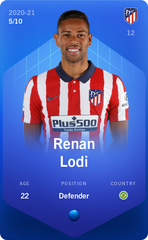 Sorare - Sorare Official - Renan Lodi 2020-21 • Super Rare 5/10 - NFT # 44038943123400243572328223055050316123567399928723583444689266592250794716225