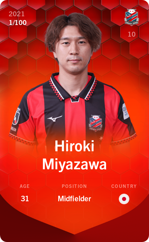 Sorare - Sorare Official - Hiroki Miyazawa 2021-22 • Rare 1/100 - NFT # 108982261988890374920303529030354948347719530050440701148643156154134159476062