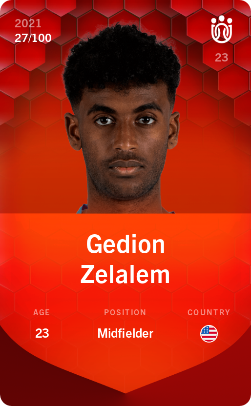 Sorare - Sorare Official - Gedion Zelalem 2021-22 • Rare 27/100 - NFT # 96410897360339297447884086183174183347765603741484028221147897694102746081134