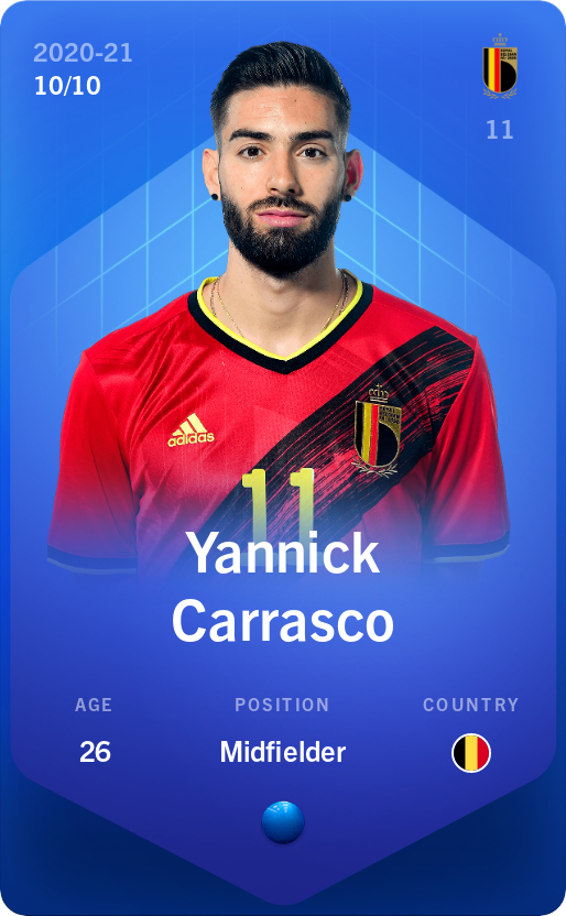 Sorare - Sorare Official - Yannick Carrasco 2020-21 • Super Rare 10/10 - NFT # 87898817641741812899102103734675462140014502487146093958628564990021327187196