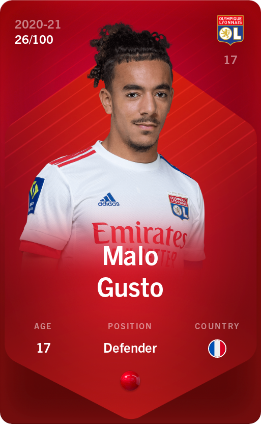 Sorare - Sorare Official - Malo Gusto 2020-21 • Rare 26/100 - NFT # 78514203465402270054118695465307117785521215920835069380311682334016532639188