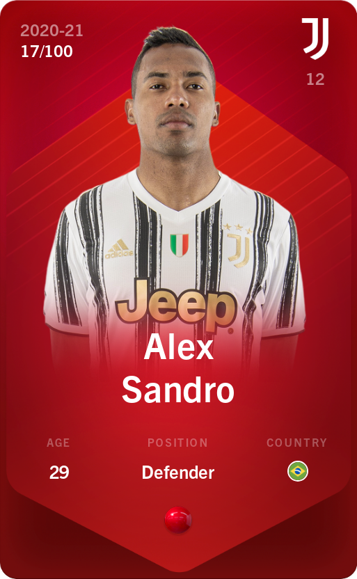 Sorare - Sorare Official - Alex Sandro 2020-21 • Rare 17/100 - NFT # 73218120295865537136370458439882344404198455631390967861107678761974792929398