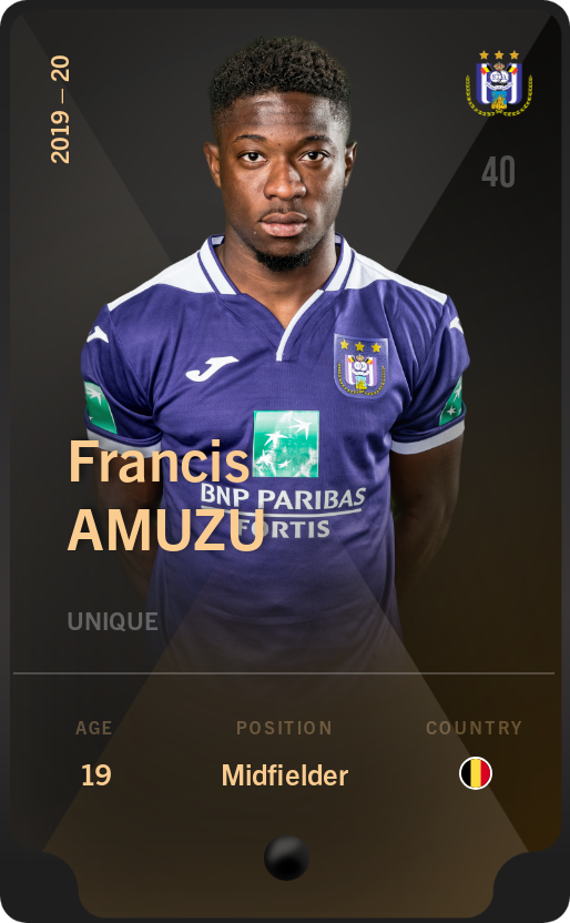 Sorare - Sorare Official - Francis Amuzu 2019-20 • Unique - NFT # 114445704269886115667325264058488264848983618613455365883387774706269086856954