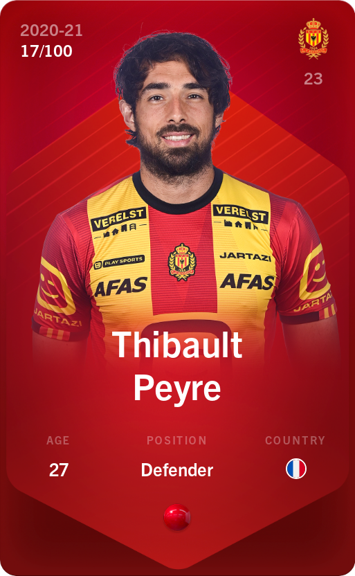 Sorare - Sorare Official - Thibault Peyre 2020-21 • Rare 17/100 - NFT # 12107795014061815281640366569540533418650593892953062959837762299963078225440