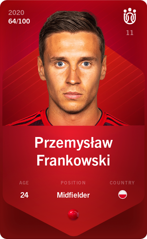 Sorare - Sorare Official - Przemysław Frankowski 2020-21 • Rare 64/100 - NFT # 79515710279565985267209565117938146209320826378086915220195496276052158197003