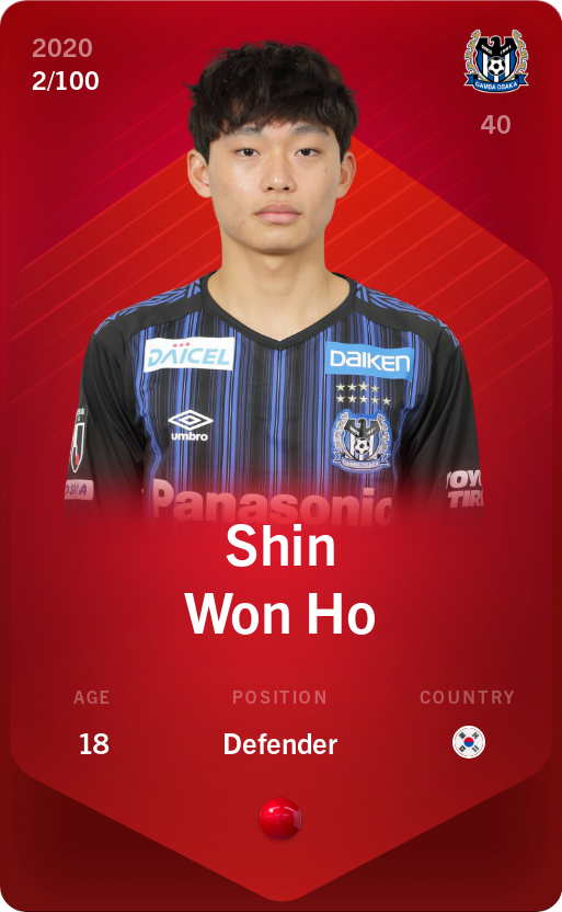Sorare - Sorare Official - Shin Won Ho 2020-21 • Rare 2/100 - NFT # 37884577516595167488951404393864243725645001755091275720338138516539968166454