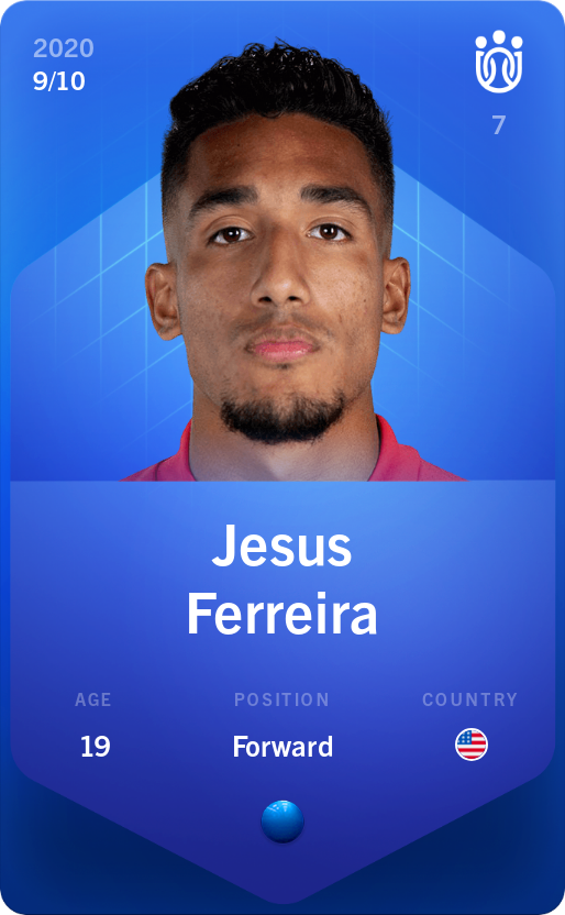 Sorare - Sorare Official - Jesus Ferreira 2020-21 • Super Rare 9/10 - NFT # 12158315187429175718004907561373414597301558259007010316118623706194350264124